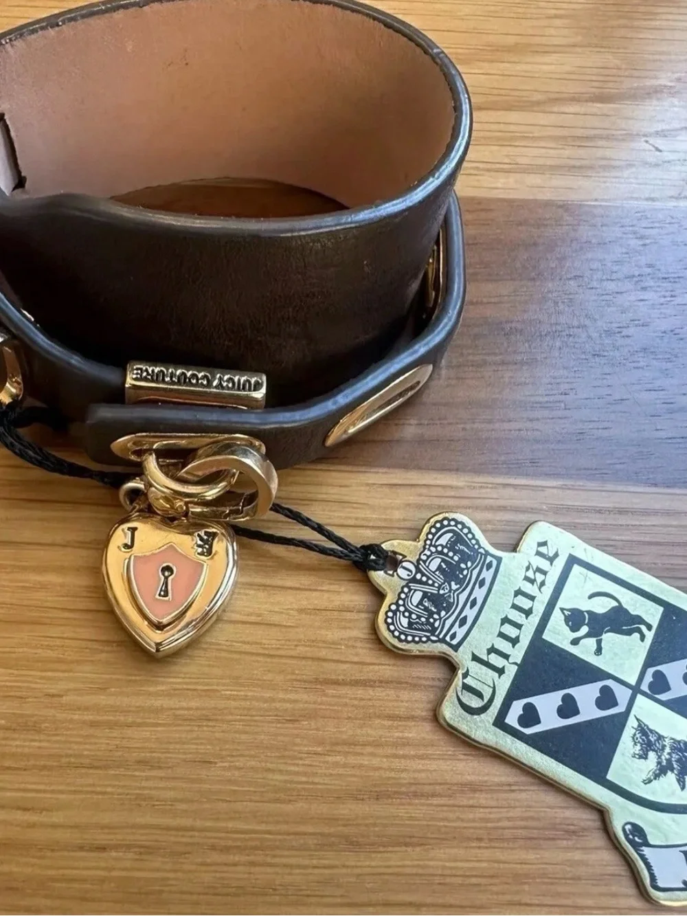 Juicy Couture Brown Leather Cuff Wrap Around Bracelet New With Tags